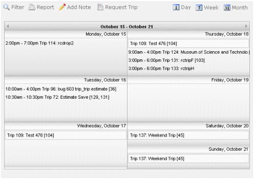 Transportation Department Calendar Chapter 3 Working with Trip Requests 187 Click the Request a Trip Button to initiate a trip request.