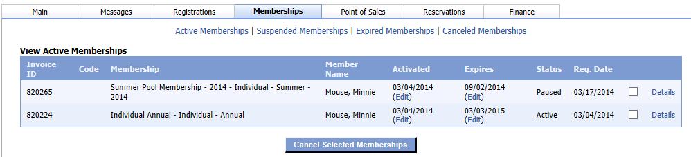 Modify Membership Effective Dates To modify the effectives dates for a membership, access the customer record. F.