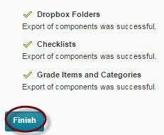 course files in the export package box is checked.