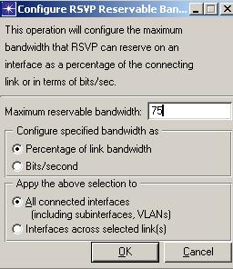 Figure 4.18: Maximum Reservable Bandwidth Configuration In this scenario, Link bandwidth = 34.