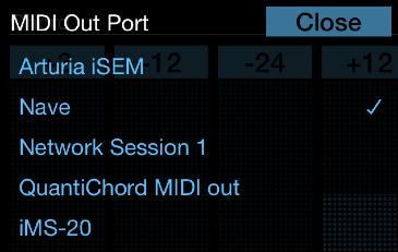 Application setup MIDI connections between ios applications "QuantiChord" can send and receive MIDI from other applications installed on the same device.