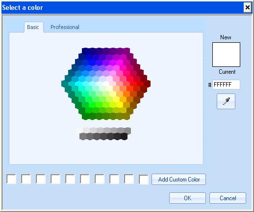 Click in the color selection grid to select the color you want to use.
