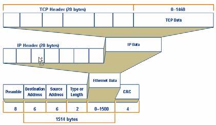 of fixed overhead Overhead includes: TCP header, IP header; Ethernet addressing, preamble, CRC FC-2 specifies the structure of the Frame, which is the basic unit of data