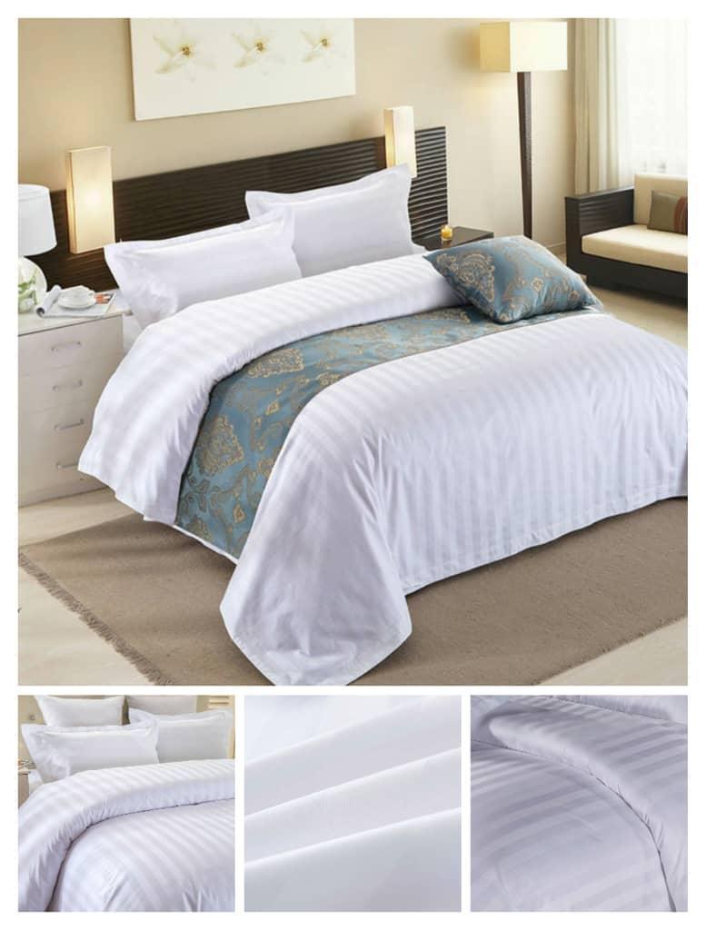 BD029 3 Bed Sheet Dimensions: 160cm x 270cm (5 3 x 8 9 ) Weight: 600g Material: 50% Polyester 50% cotton Thread Count: 240 BD001 3 6 Bed Sheet Dimensions: 180cm x 270cm (5 9 x 8 9 ) Weight: 650g