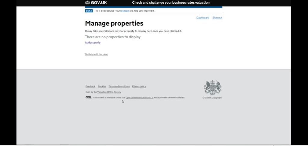 Step 30 You will be taken to the Manage Properties page, but it is unlikely that there will be any properties to display as it can take several hours for