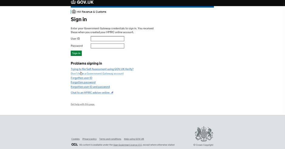Step 9 Enter your exisiting Government Gateway User ID and Password, click Continue. Step 10 Enter your contact details as required.