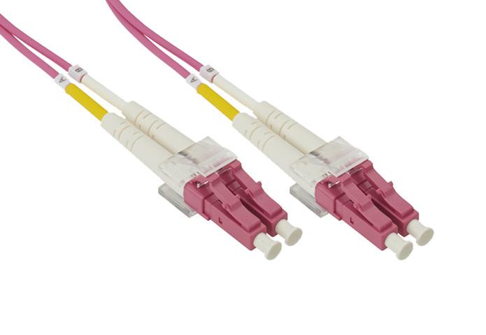 FIBRE PRODUCTS Excel Fibre Optic Duplex Patch Leads Multimode OM4 50/125 µm (Heather Violet) Excel duplex patch leads are manufactured from the highest quality 900 μm optical fibre, terminated with