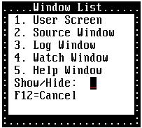 42 EXTERMIN8 PLUS F12 - Resume Execution Cursor On: Mode: F12 will resume execution of the currently stopped program, or exit Extermin8 PLUS window in setup mode.