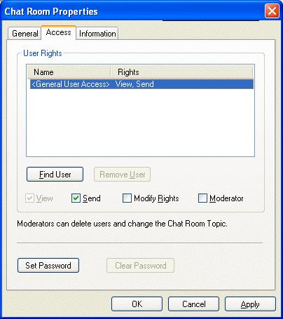 2 By default General User Access is displayed in the access list. To add another user to the access list click Find User. 3 Type the contact s name in the Name field, then click Next.
