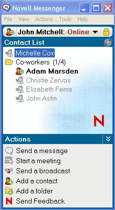 1Getting Started Novell Messenger is a corporate instant messaging product that uses Novell edirectory as its user database.