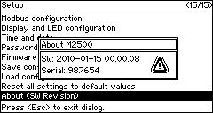 While resetting, the M2500 will prompt with the following screen: After
