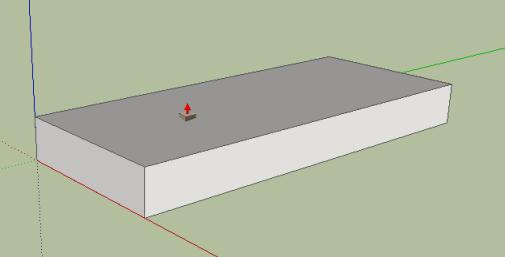 Now the shape can be pulled into 3D using the pull-up tool: Simply click on the tool, click on the rectangle, and then pull