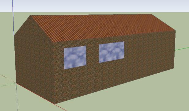 horizontally along the length of the house to create the rooftop.