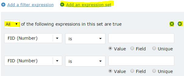 1. Second explained is the Add an expression set.