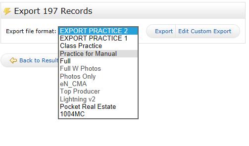 17 After you have completed your search you can select certain listings to be exported or you can export entire search results. 11.