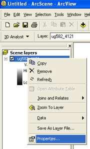 4) Right click on ug_mos Layer in the Table of Contents at left and choose Properties.