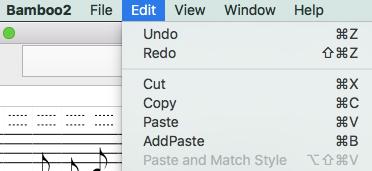 copy and paste Click the first note of you want to copy, and type right key( ) with shift key to widen the selected area.