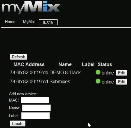 mymix Edit Preferences Page This page has about the same functionality as the preferences menu on a mymix device.
