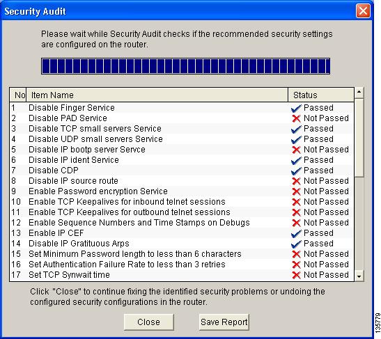 Performing a Security Audit The Security Audit wizard tests your router configuration to determine which possible security problems may exist.