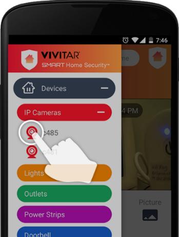 CONTROLS ALL VIVITAR SMART HOME DEVICES Tap the Main Menu button to easily navigate to all the main functions of the app.