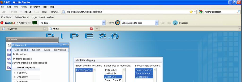 7. Setting up connection to other website Make sure you are using firefox (3.x versions) browser and installed Firegoose using Firegoose- 0.8.208.xpi or higher from http://gaggle.systemsbiology.