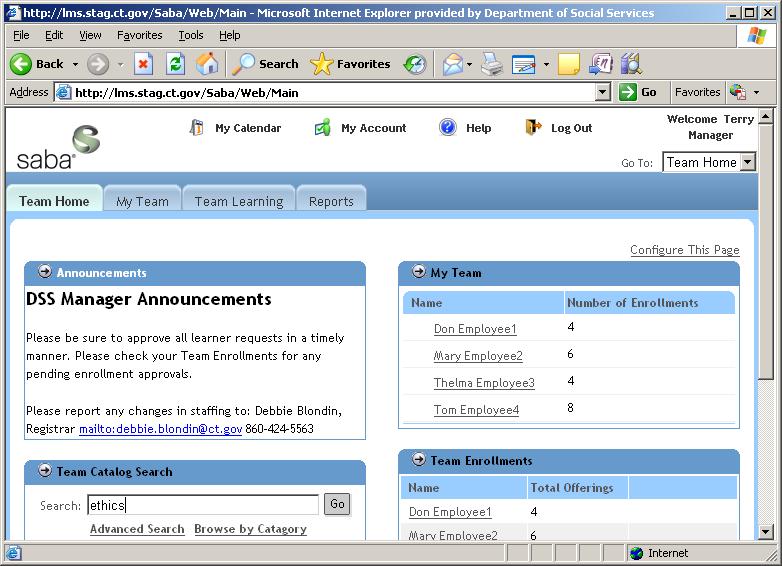 Assign Learning for one or more staff 1. Select Team Home from the Drop Down Menu in the upper right corner of the Home page. 1.xTeam Home 2.