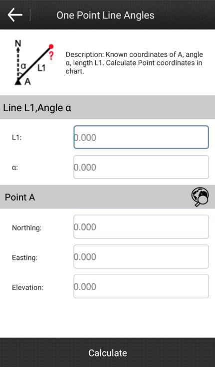 Set Line L1, Angle α and Point A, and then