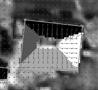 Figure 5: Segmentation of planar surfaces Figure 6: Histogram of surface normals segmentation into normal vector compatible regions reects the
