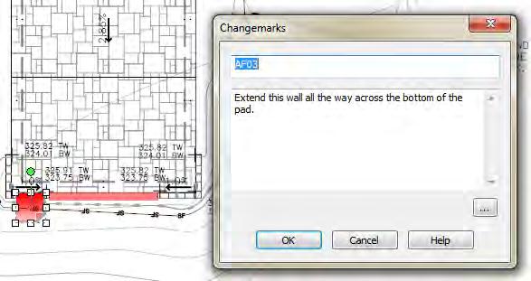 12. You can view all of your changemarks in the changemark list to the right of the drawing. Changemark Title Changemark Text (comment) OK Changemark Highlight Changemark 13.