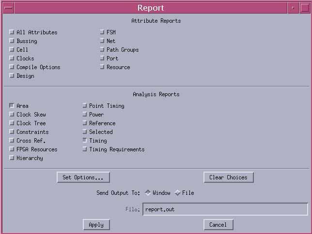 db. 17) For reports, select the top level design, click Analysis -> Report, select on Area, Timing. You could direct the output to a file for later reference.