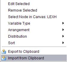 creation Variable nodes settings can be exported to Excel Variable