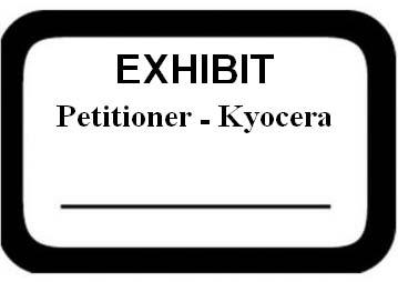 Kyocera PX 1052_1 UNITED STATES PATENT AND TRADEMARK OFFICE BEFORE THE PATENT TRIAL AND APPEAL BOARD KYOCERA CORPORATION, and MOTOROLA MOBILITY LLC Petitioners, v.