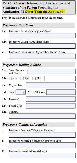 If you completed this Form I-765 yourself, do NOT enter your information again. Instead, type N/A in all the spaces provided.