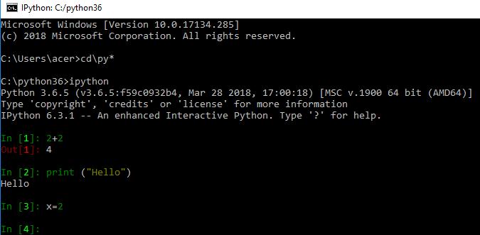 3. IPython Getting Started This chapter will explain how to get started with working on IPython. Starting IPython from Command Prompt.
