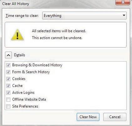 1 In the Firefox browser, click to open the Menu and select History. 2 Under History, select Clear Recent History.