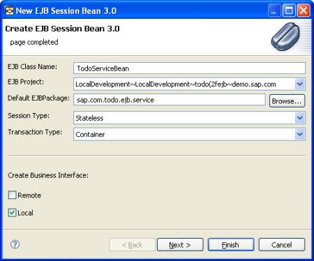 Step 4: Create Session Bean Through Session EJB we can access the CRUD methods to maintain the TODO table, in this section we