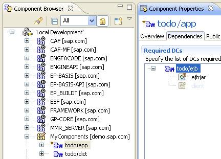 The Enterprise Application uses only ASSEMBLY part, to import the EJB, we need of compilation part.