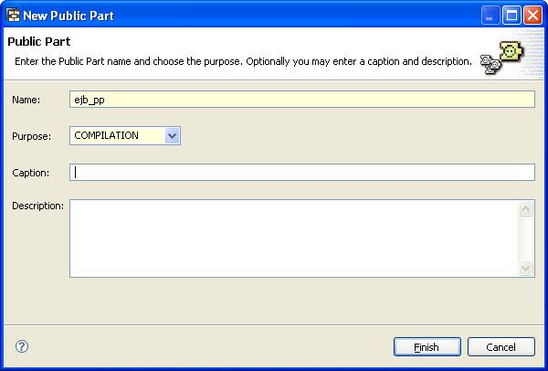 Select todo/app, select Public Parts tab and click Add, put ejb_pp on Name and COMPILATION on Purpose, as show