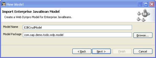 Click next and fill Model Name as EJBCrudModel