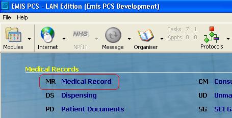 Medical Record The Medical Record can be loaded by pressing F11 Medical Record, clicking Medical