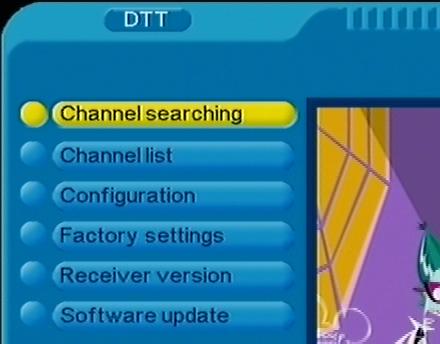 Receiving DTT Settings 10 4.2 Receiver settings With the Main Menu on the screen, use the / buttons to highlight the DTT option. Press OK.
