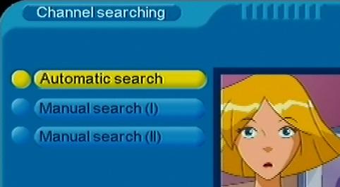 There are 3 ways to proceed: 1) Automatic search 2) Manual search (I) 3) Manual search (II) Automatic search The SMARTmini receiver makes an intelligent search for all the DTT channels broadcasted