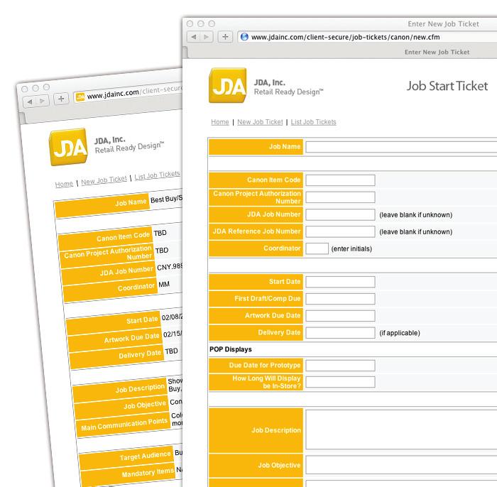 The Creative Process Starts Here JOB START TICKET JDA s online customized Job Tickets