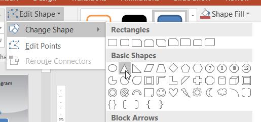 The sizing handles on the top or bottom of the shape will only allow you to resize