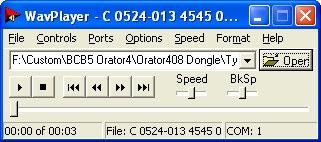 To listen to the voice files, double-click on a file in the Dictation Browser window. The WavPlayer will appear and the file play through the computer speakers. Step 7.