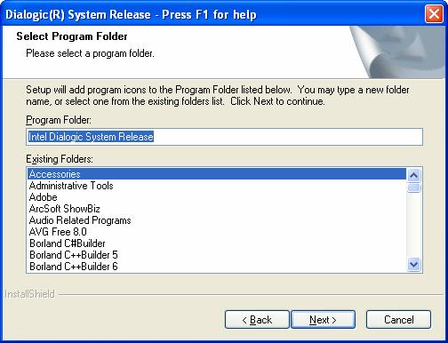 The Program Group Folder displays the Program