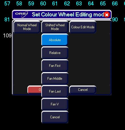 For each attribute there is an unshifted and a shifted wheel mode. The unshifted wheel mode is applied when the control wheel is moved.