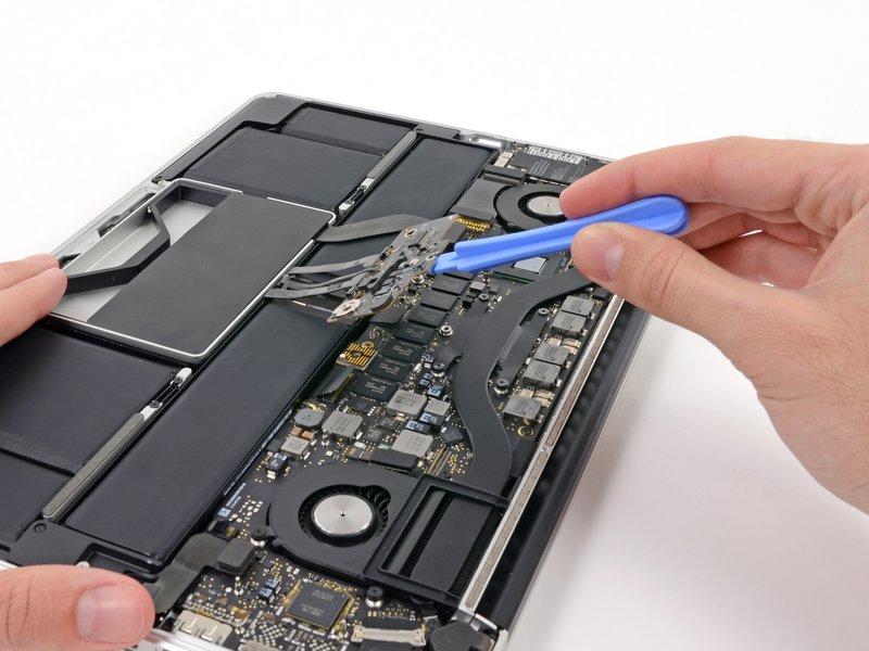 It is recommended to bend the battery cables just slightly, to keep the board suspended up above the logic board