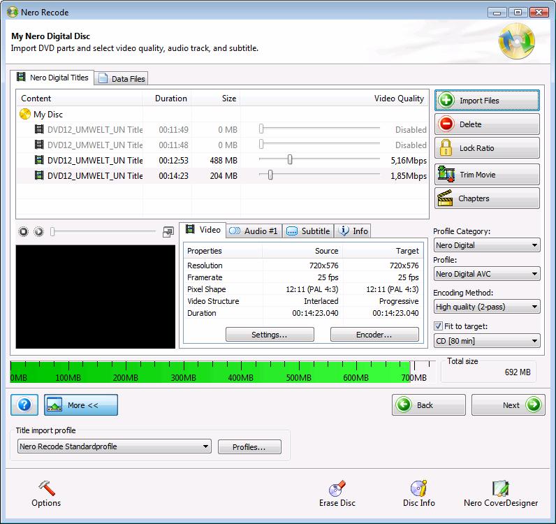 Recoding DVDs and Videos to Nero Digital 9 Recoding DVDs and Videos to Nero Digital Nero Recode allows you to encode all video formats supported by Nero in Nero Digital files.