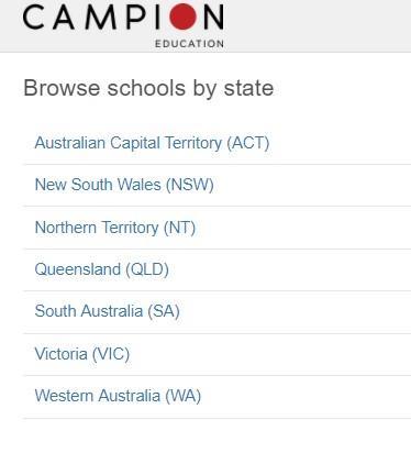 shown in the image above). Select your state and then type your school name.